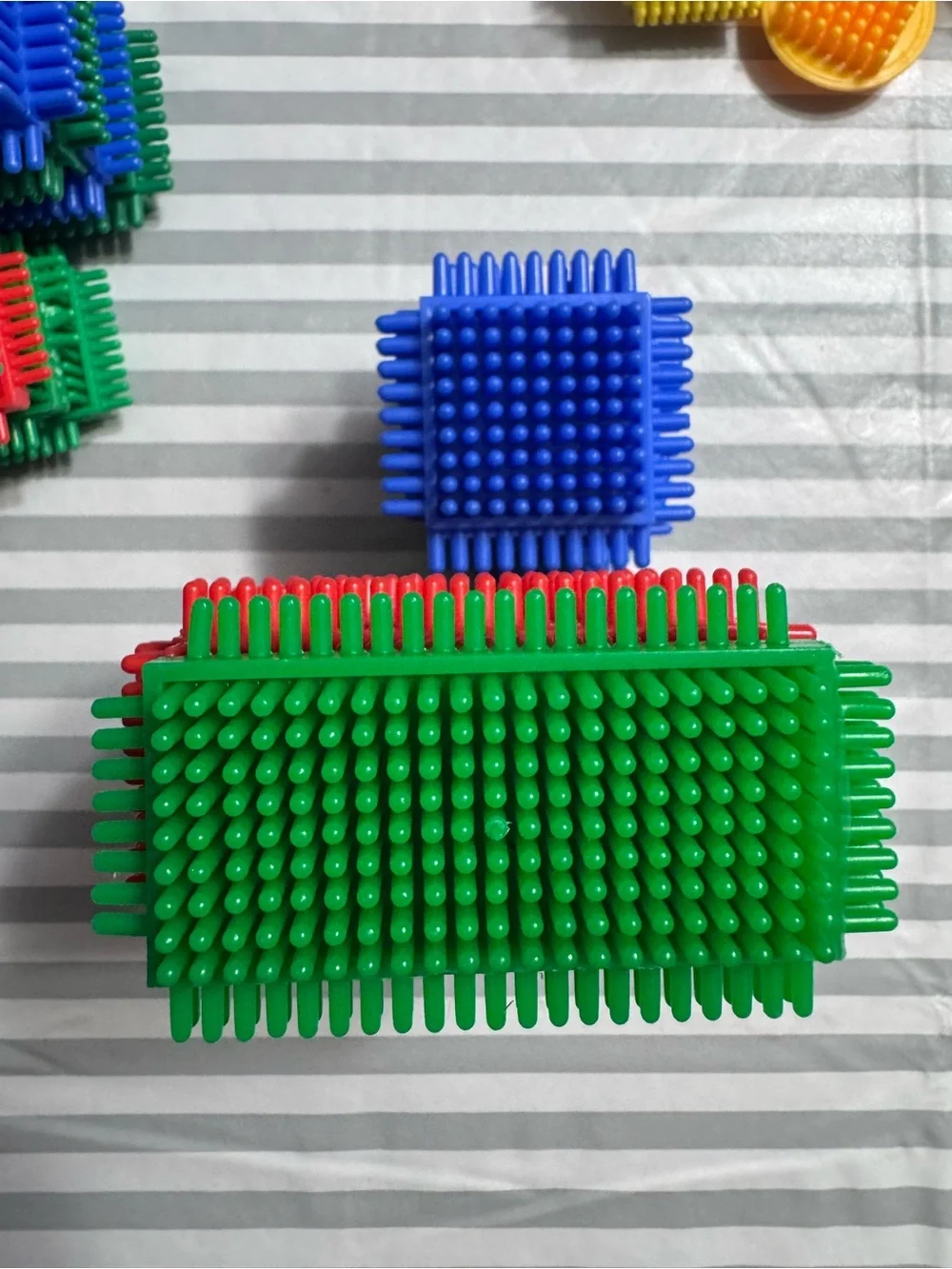 Vintage Bristle Building Block Set with figurines